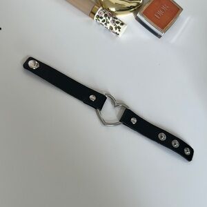 Black Bracelet with Silver Accents